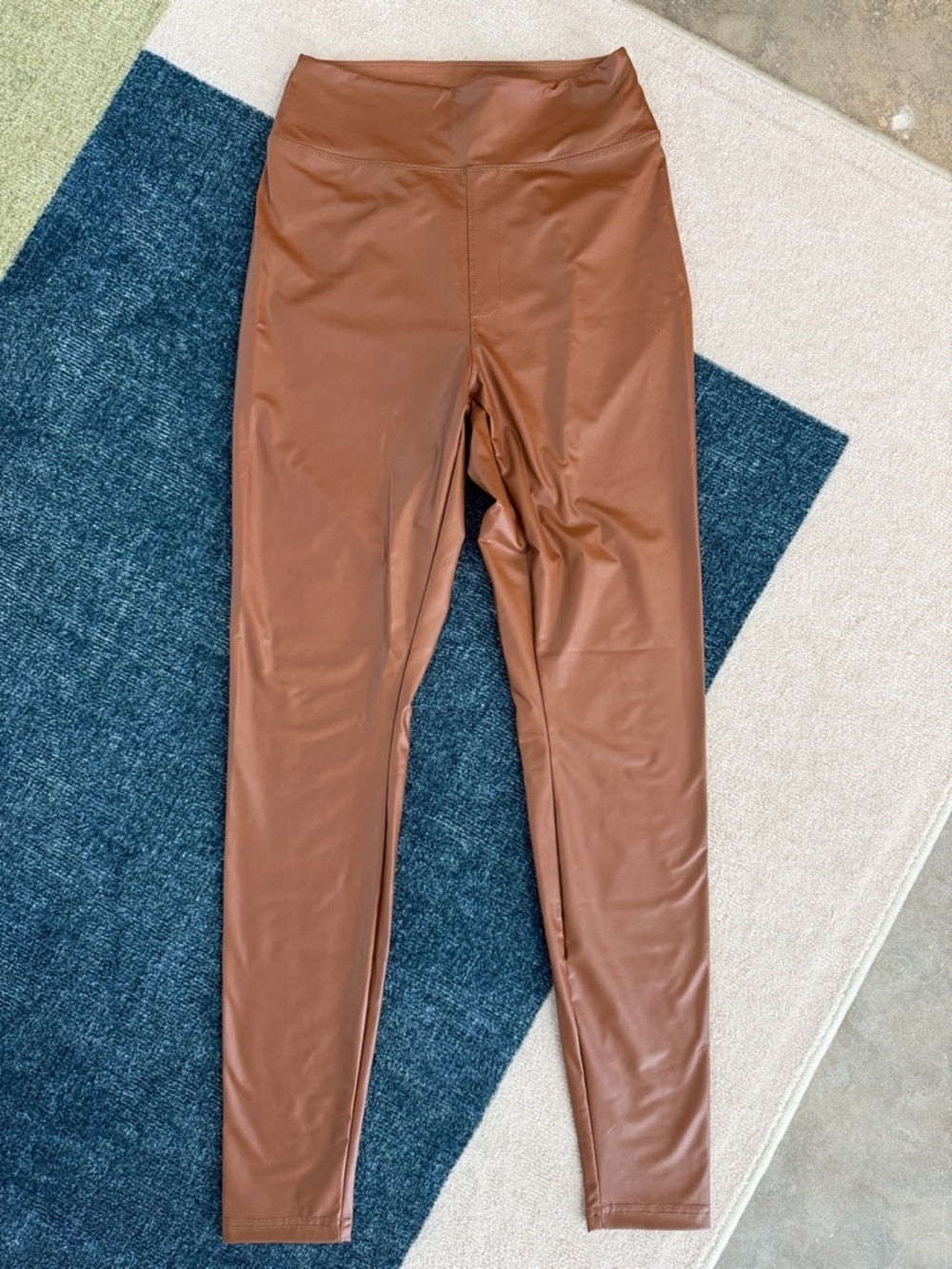 Aerie Offline High-Rise Faux Leather Leggings in Brown - Picture 3 of 11